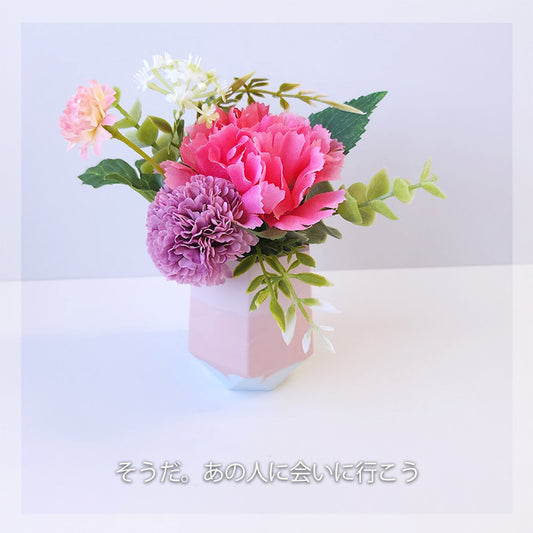 multi case hexagon マルチケース 六角形  小物入れ ギフト クリスマスプレゼント 誕プレ 女子  水やり不要 観葉植物 造花 デスク周り収納 オリジナル 世界に1つ SDGs 環境にやさしいペン立て ペンスタンド メイクブラシ立て