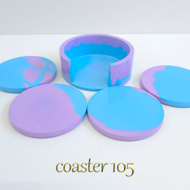 【coaster105】4枚セット 直径8.5cm コースター 収納ケース付き マーブル コルク 日用品雑貨 おしゃれ雑貨 おしゃれコースター プレゼント ギフト クリスマスプレゼント 贈り物 結婚祝い 出産祝い SDGs オリジナル 焼かない製法 場所を取らない 収納上手