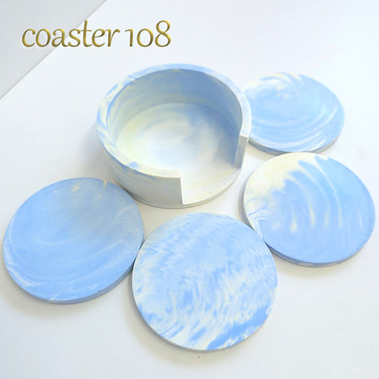 【coaster108】4枚セット 直径8.5cm コースター 収納ケース付き マーブル コルク 日用品雑貨 おしゃれ雑貨 おしゃれコースター プレゼント ギフト  父の日 贈り物 SDGs オリジナル 焼かない製法 場所を取らない 収納上手