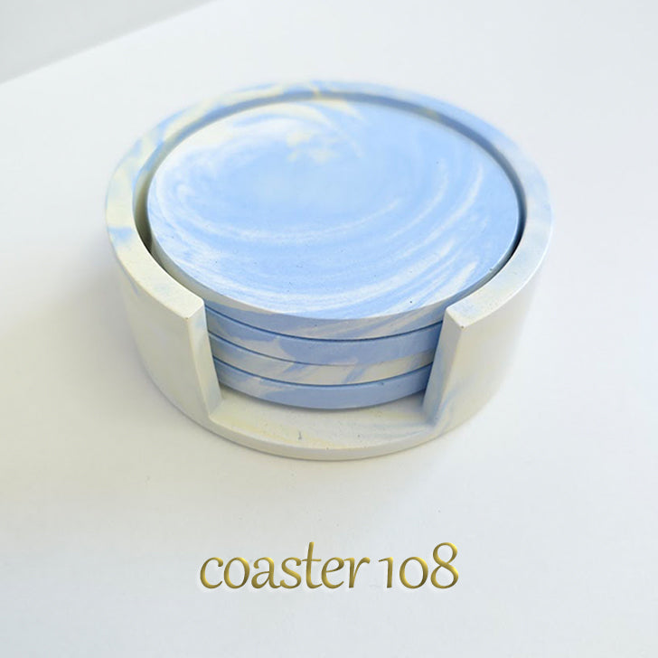 【coaster108】4枚セット 直径8.5cm コースター 収納ケース付き マーブル コルク 日用品雑貨 おしゃれ雑貨 おしゃれコースター プレゼント ギフト 父の日 贈り物 SDGs オリジナル 焼かない製法 場所を取らない 収納上手