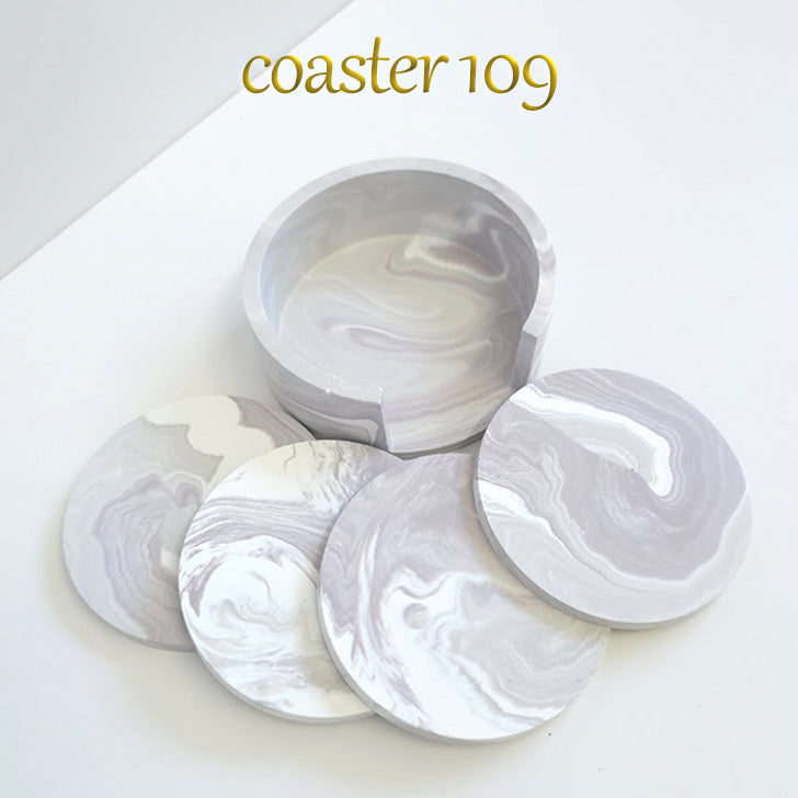 【coaster109】4枚セット 直径8.5cm コースター 収納ケース付き マーブル コルク 日用品雑貨 おしゃれ雑貨 おしゃれコースター プレゼント ギフト クリスマスプレゼント 贈り物 結婚祝い 出産祝い SDGs オリジナル 焼かない製法 場所を取らない 収納上手